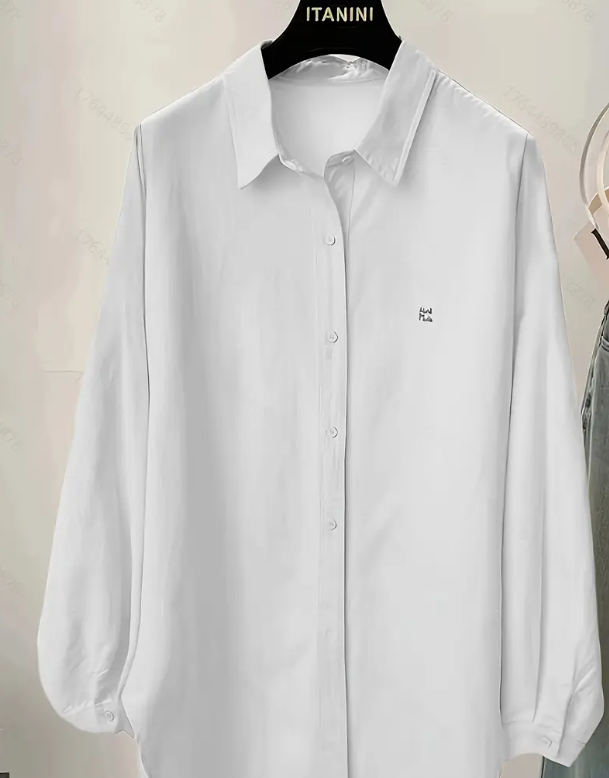 Casual Long Sleeve Shirt with Lapel Collar