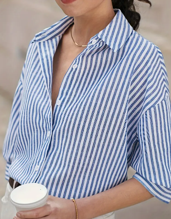 Longline Shirt with Button Detail