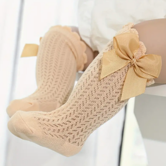 Breathable Bow Decor Lace Over The Knee Socks